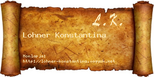 Lohner Konstantina névjegykártya